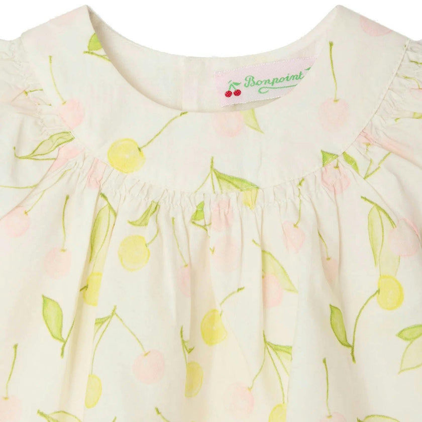 BONPOINT Lala Cherries Baby Blouse - Powder Rose