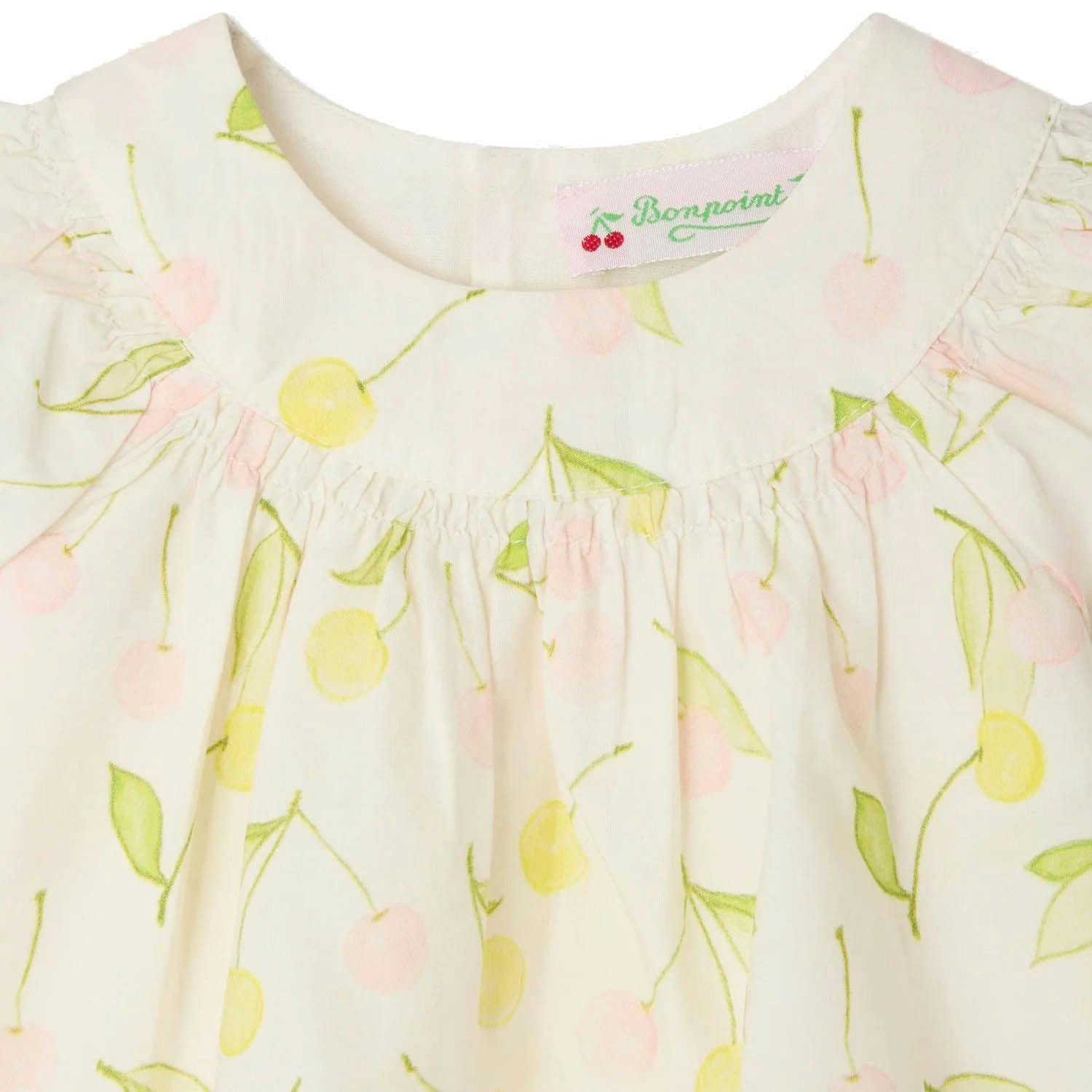 BONPOINT Lala Cherries Baby Blouse - Powder Rose