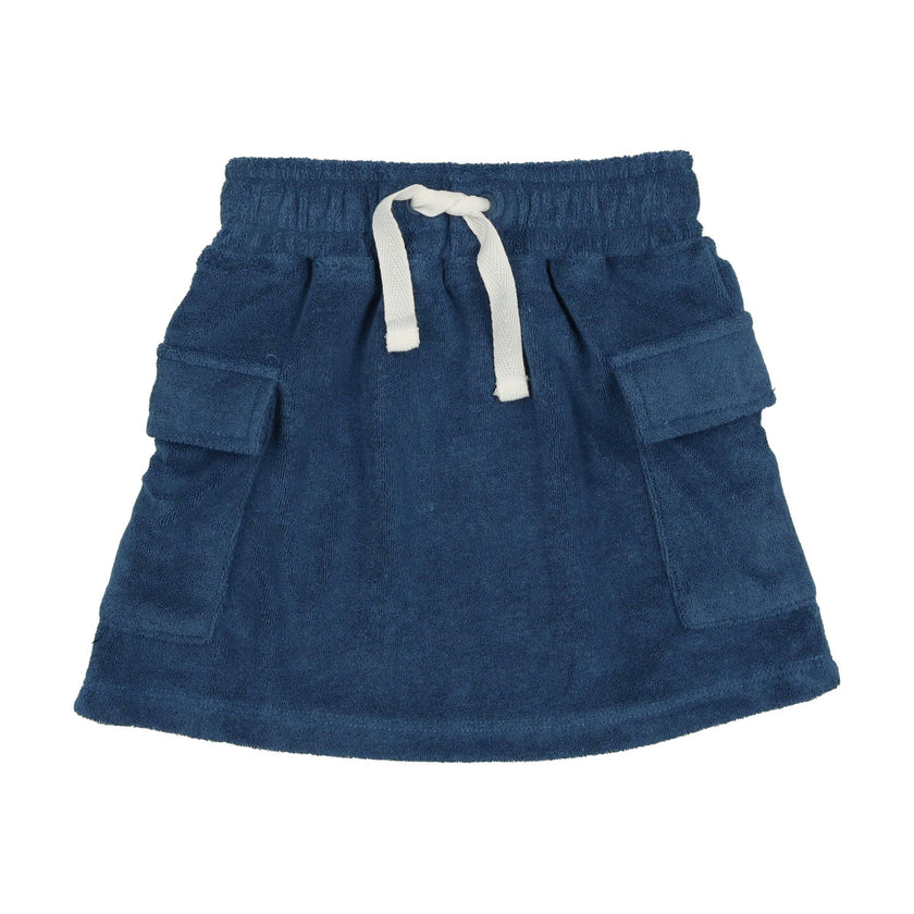 Terry Cloth Pocket Short Skirt