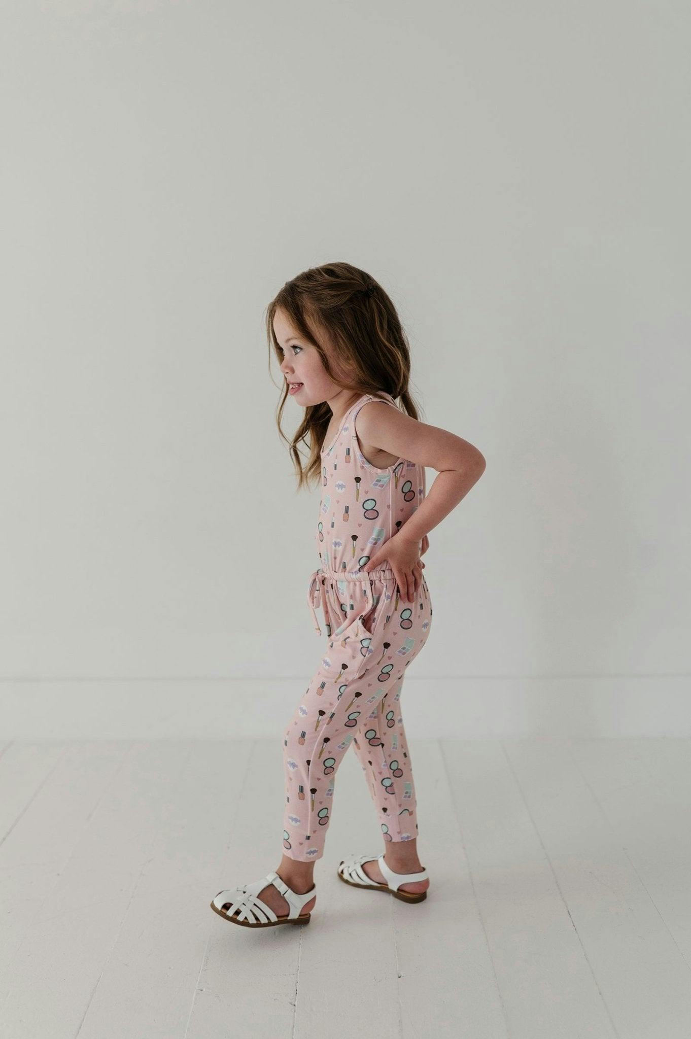 Girls Tank Jumper in Aqua Grey Floral