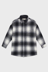 Elongated Oversized Plaid Shirt Jacket