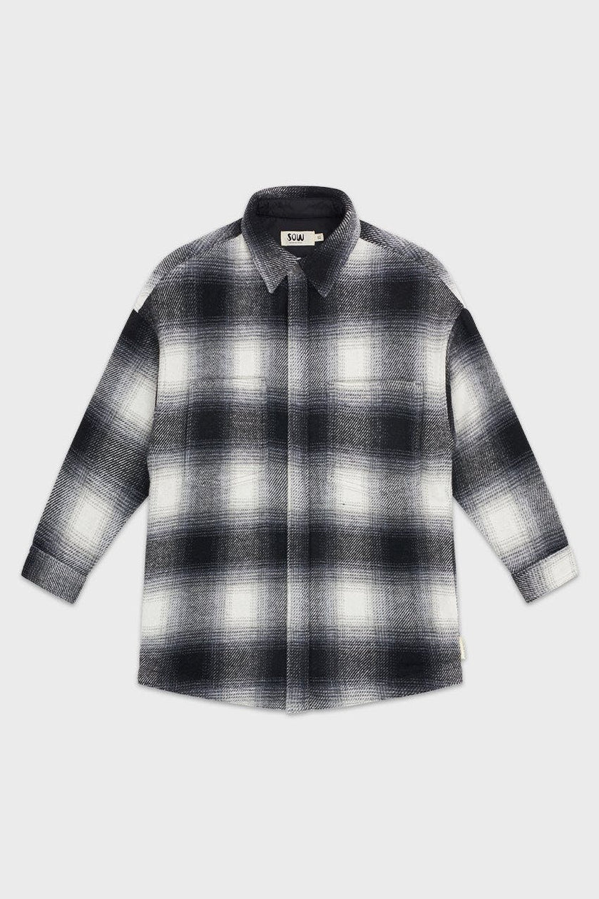 Elongated Oversized Plaid Shirt Jacket