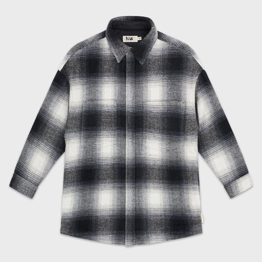 Elongated Oversized Plaid Shirt Jacket