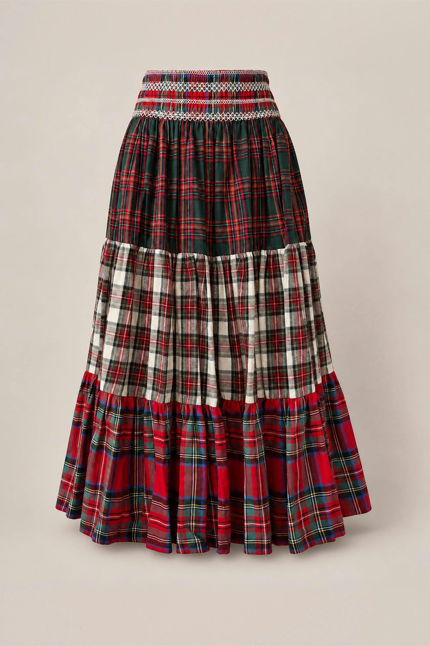 Zoey Skirt in Mixed Plaid