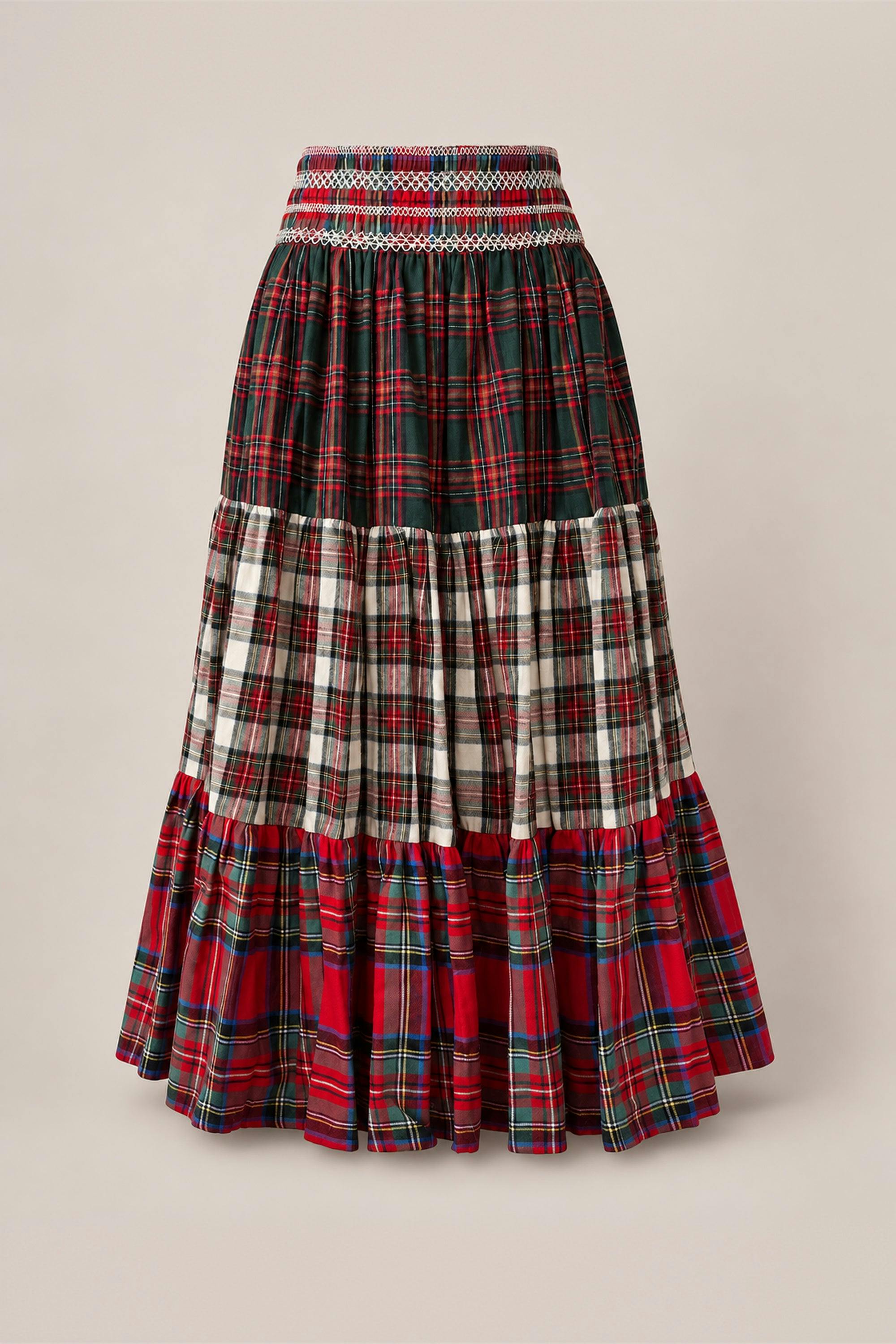 Zoey Skirt in Mixed Plaid