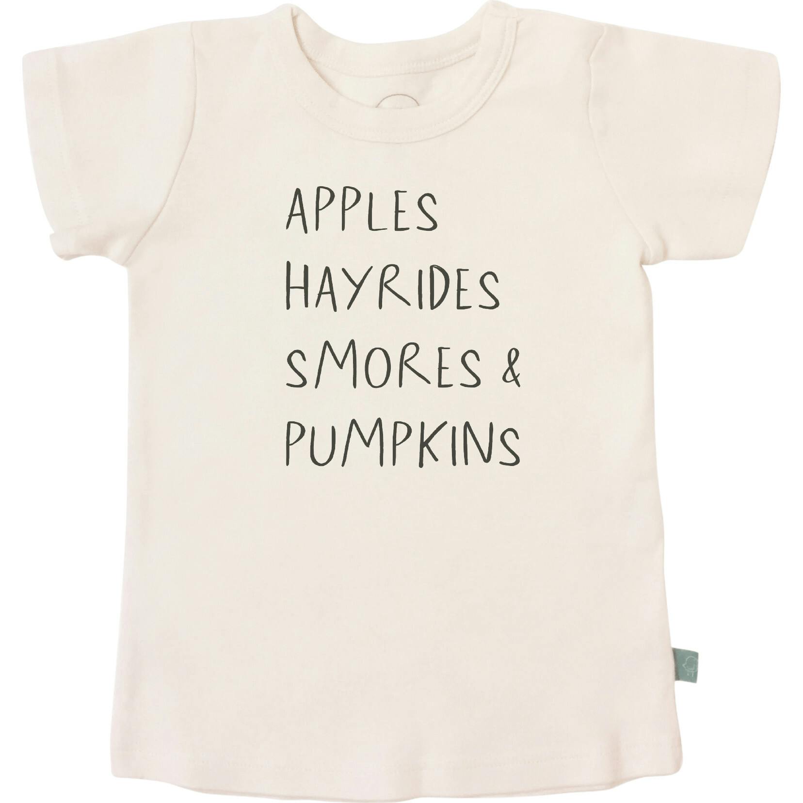 graphic tee | apples hayrides smores