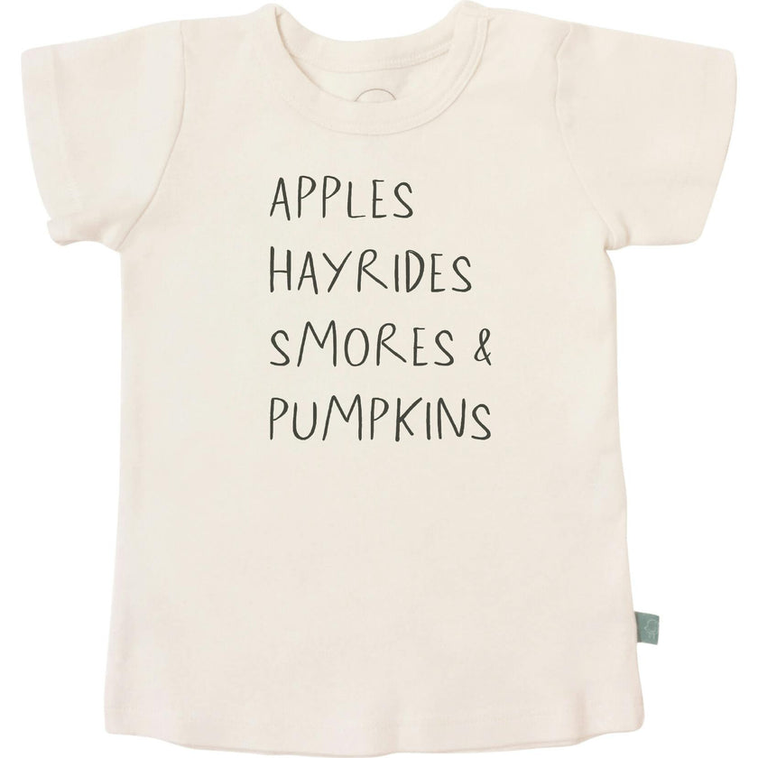 graphic tee | apples hayrides smores