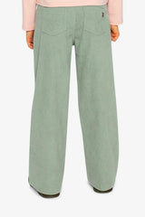 Stretch Corduroy Wide Leg Pants Pale Turquoise
