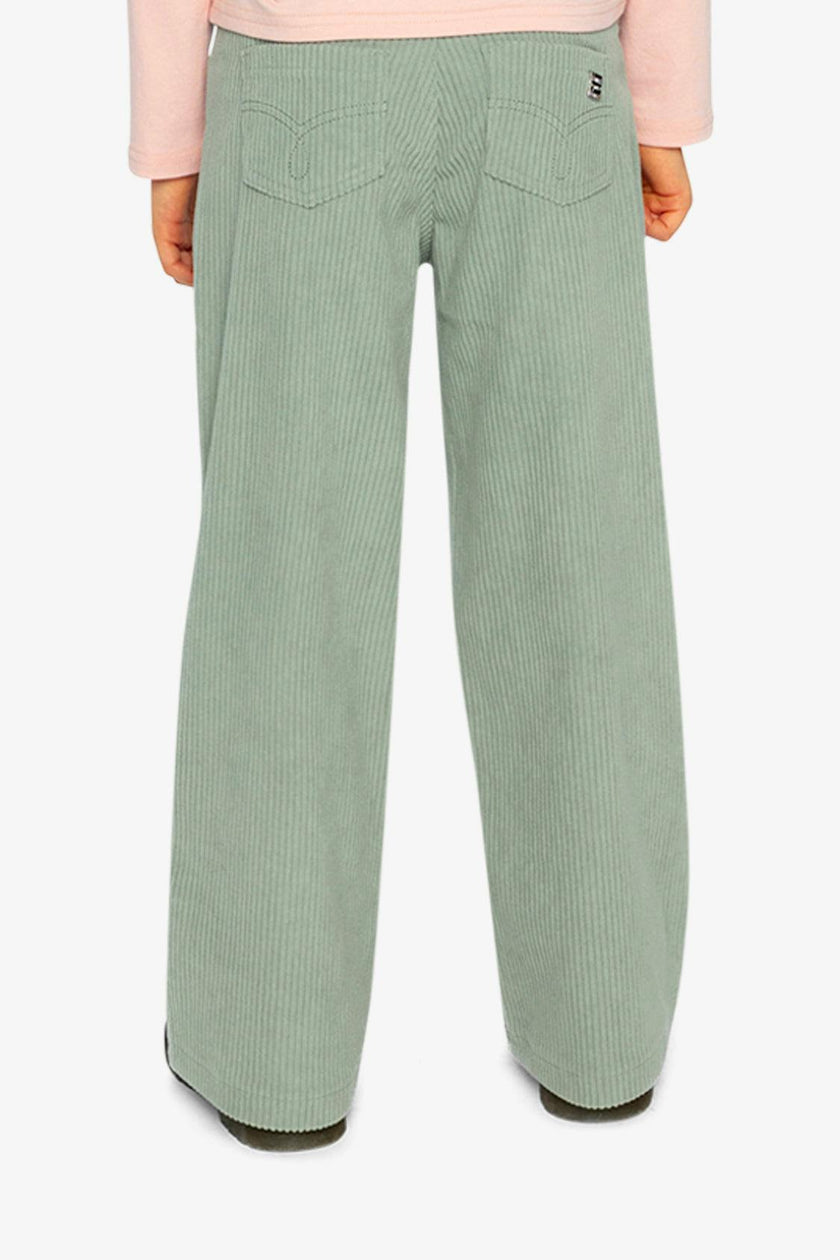 Stretch Corduroy Wide Leg Pants Pale Turquoise