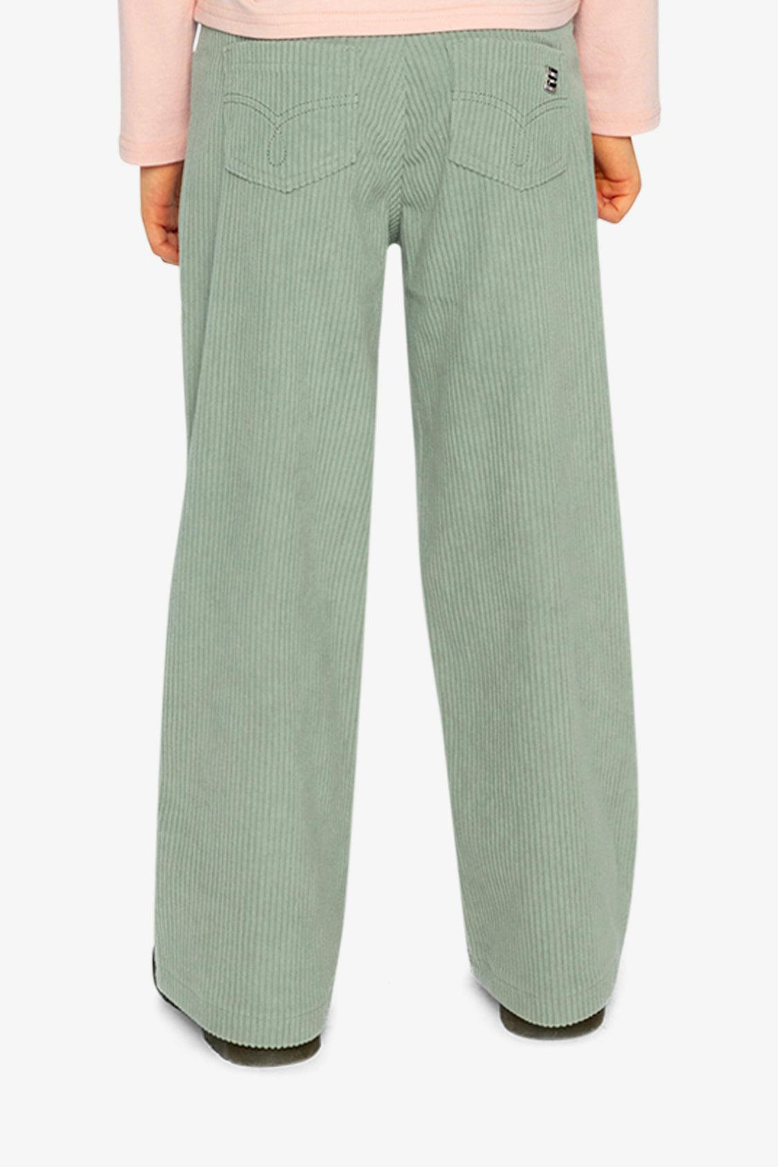 Stretch Corduroy Wide Leg Pants Pale Turquoise