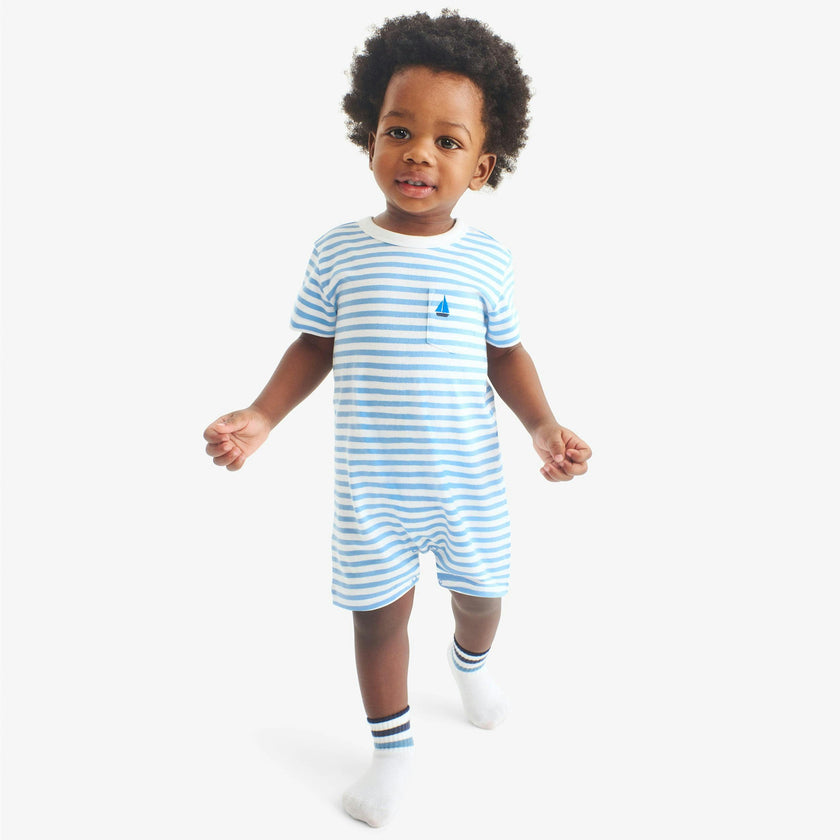 Clearance baby embroidered stripe pocket shortie