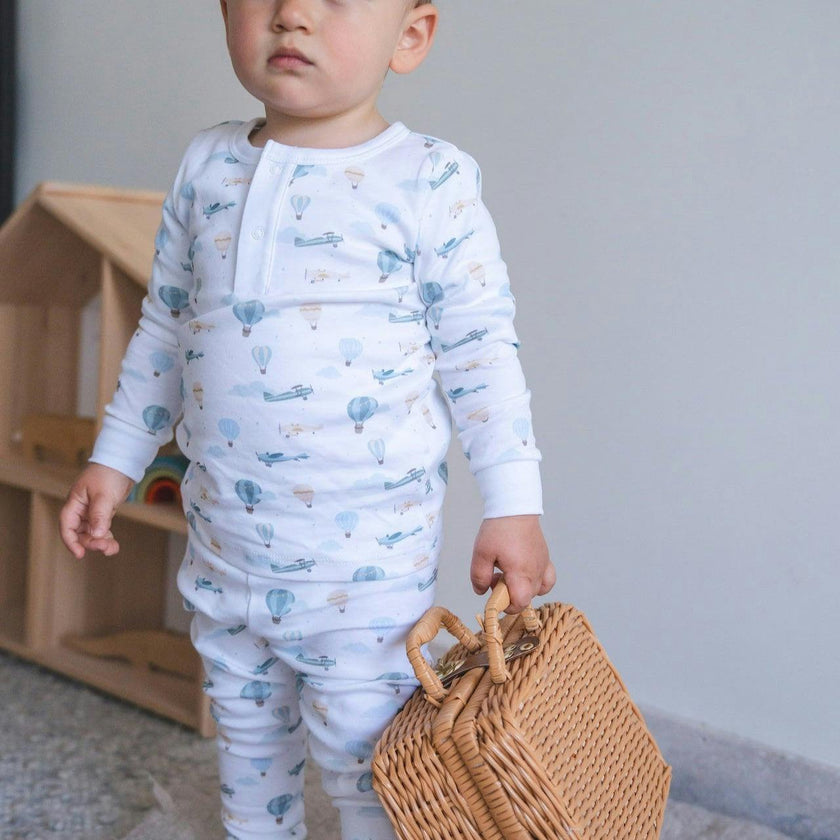 Little Airplanes Pima Long Pajama Set