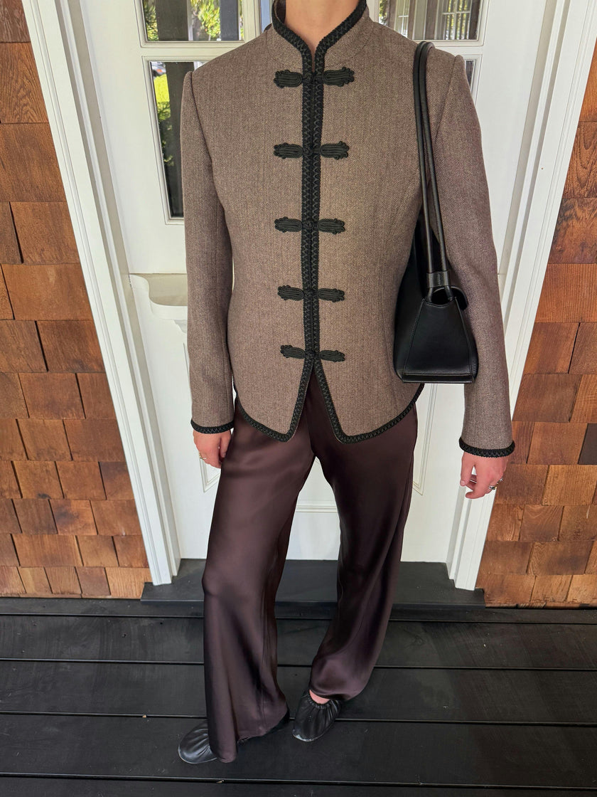 The Valerie Jacket -  Chocolate Herringbone