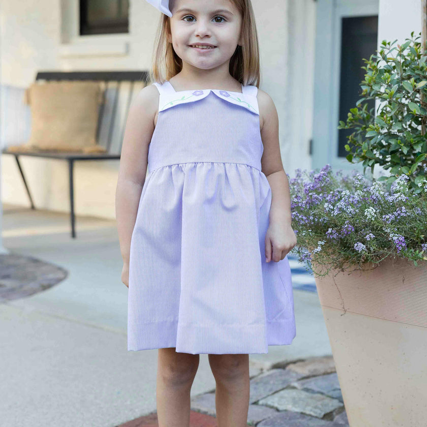 Pincord Dress with Flowers
