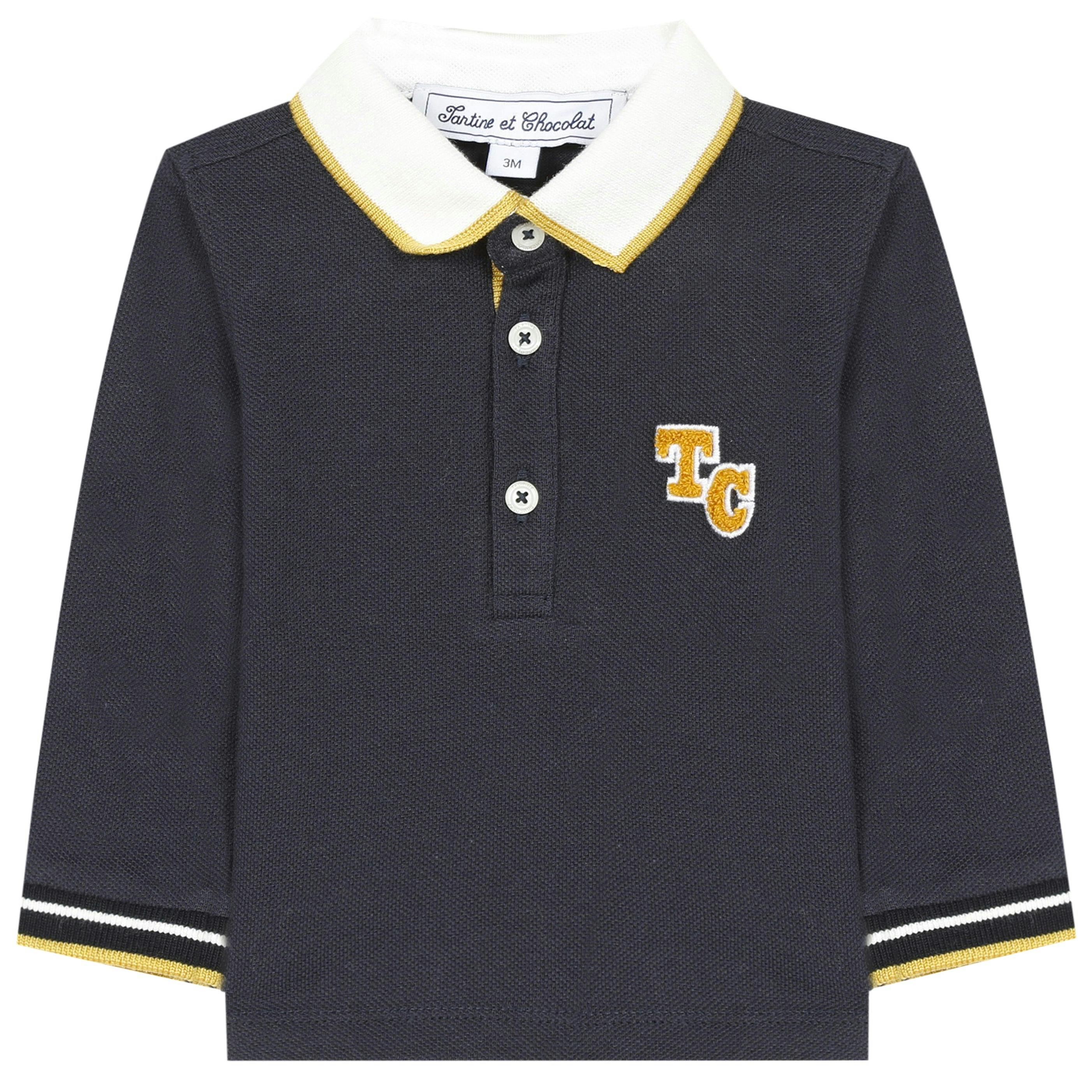 Navy polo shirt with monogram  - FINAL SALE
