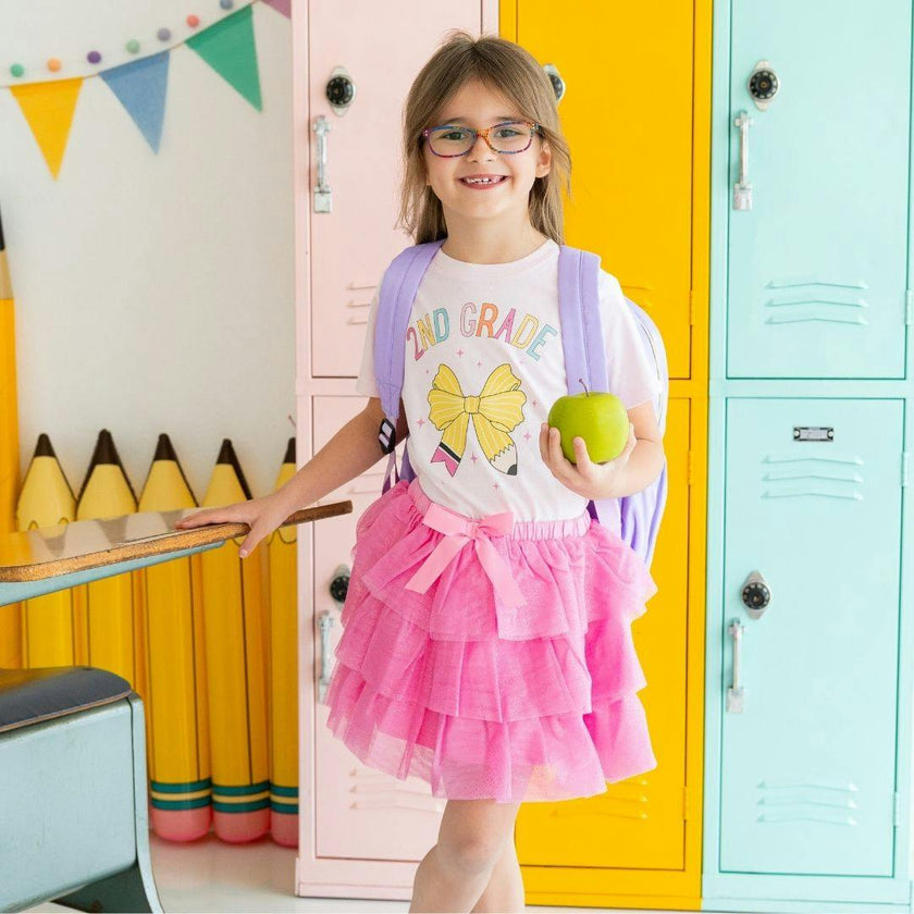 Second Grade Pencil Bow Short Sleeve T-Shirt