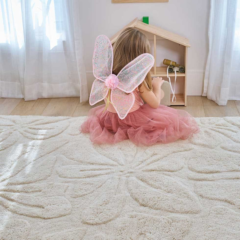 Floral Field Washable Wool Area Rug