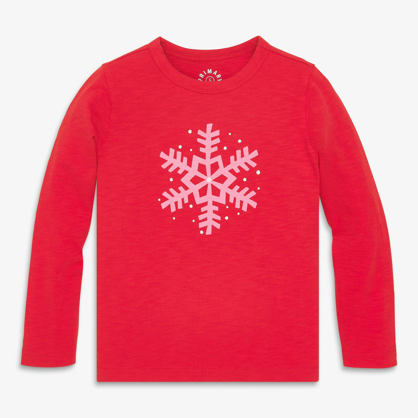 Kids long sleeve snowflake tee