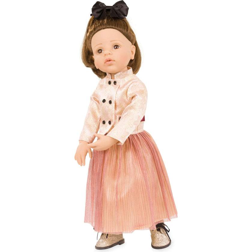Gotz Happy Kidz Greta 75th Anniversary Jubilee  19.5" Posable Doll with Full Garments & Accessories - Long Brown Hair to Wash & Style with Beautiful Brown Eyes