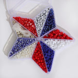 Patriotic Red, White and Blue Star Shaped DIY Letter Bracelet Bead Box