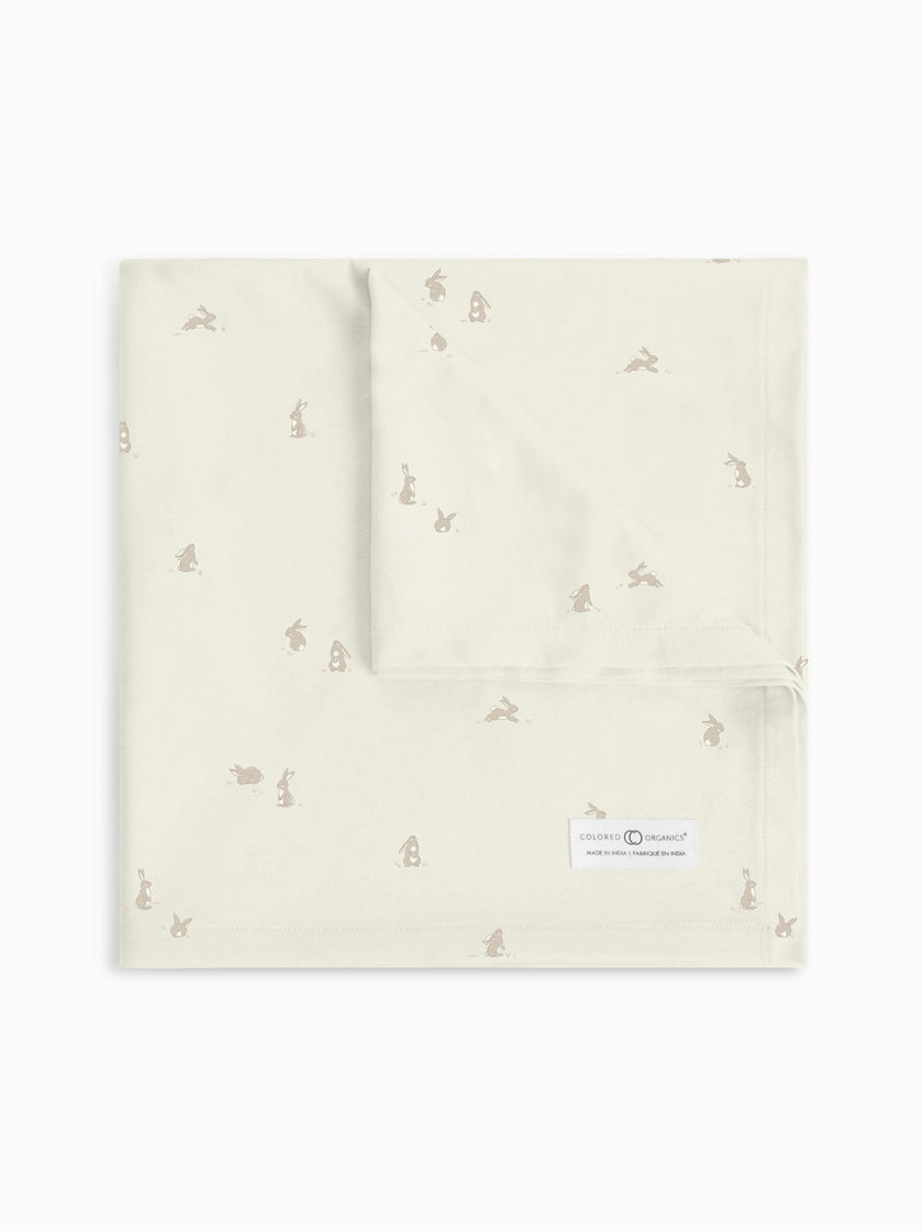 Swaddle Blanket | Bunny / Oat + Clay
