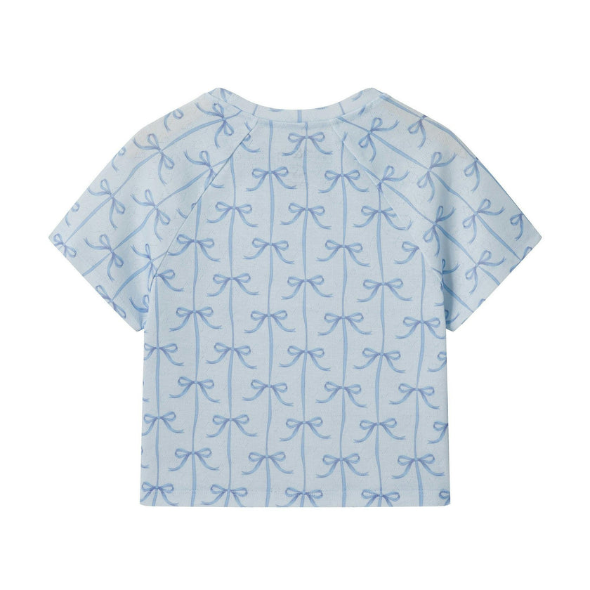 Tween Girls Pajama Set | Bow Stripe