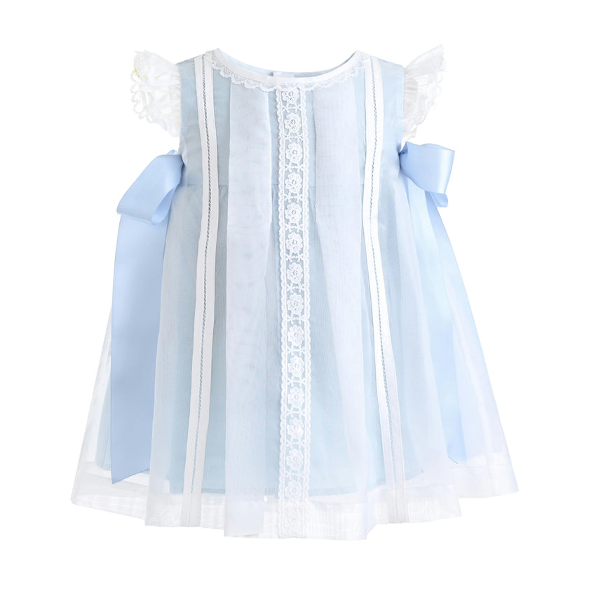 Light Blue Romilly Satin Bow Dress