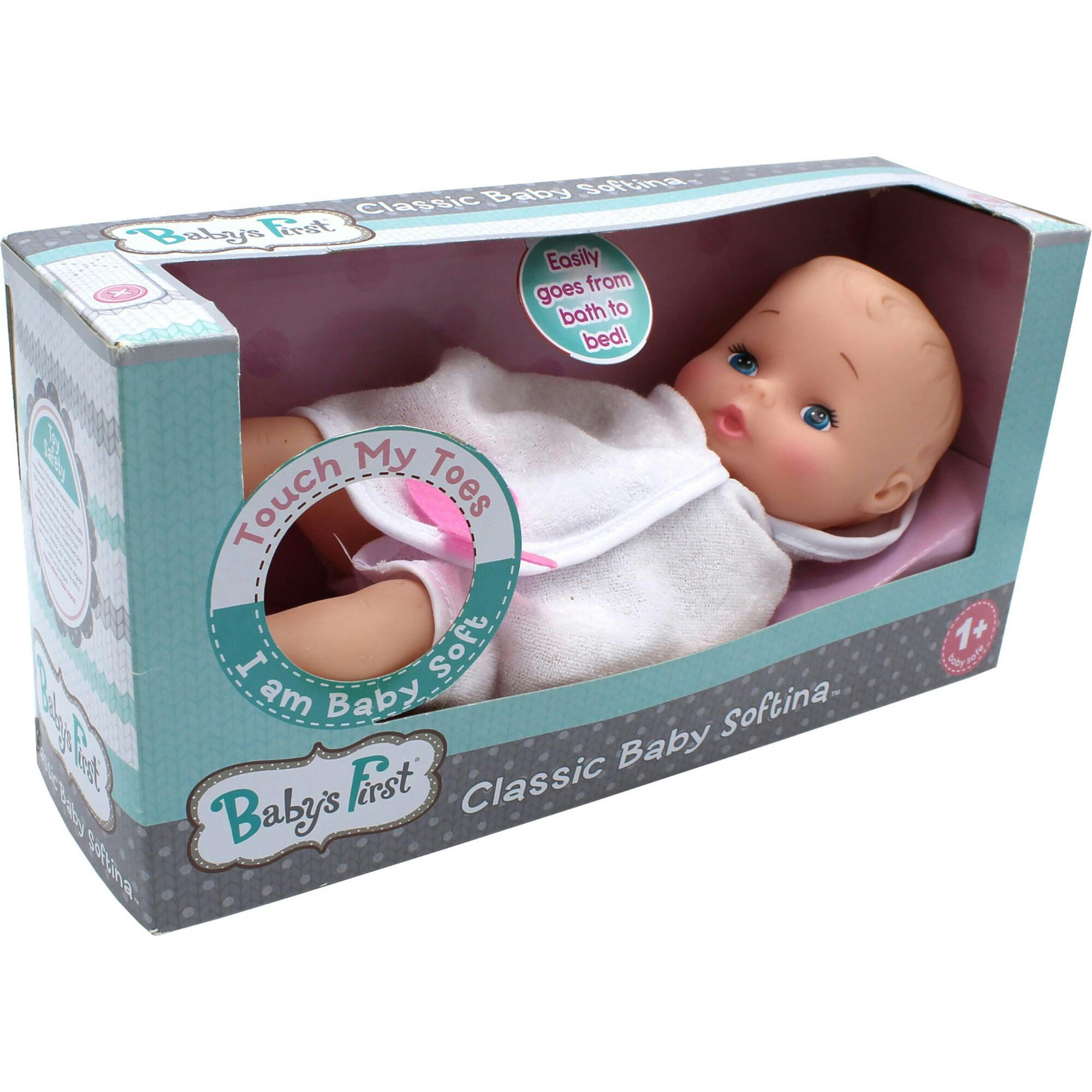 Baby's First Bathtime with Softina White Toy Doll