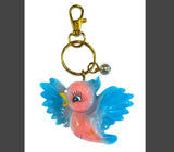 BLUE BIRD BAG / KEY CHARM