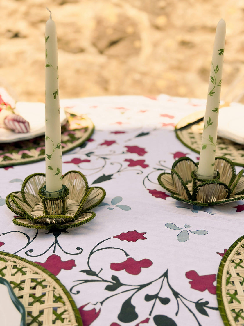 Flora Candle Holder in Green