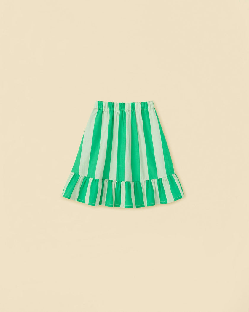 Organic Sunday Skirt in Green Stripe