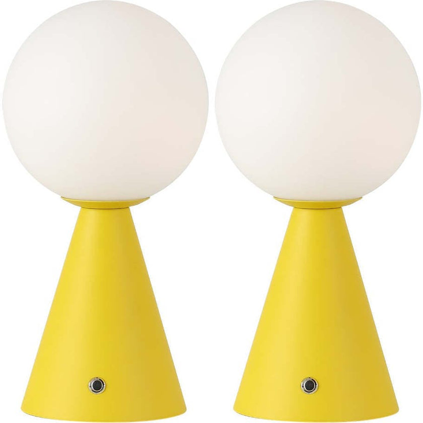 Macie 11.75" Modern Minimalist Globe Rechargeable/Cordless Dimmable Integrated LED Table Lamp with Touch Sensor Set 2