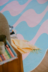 Pastel Irregular Shaped Wavy Rug by Johann Banta