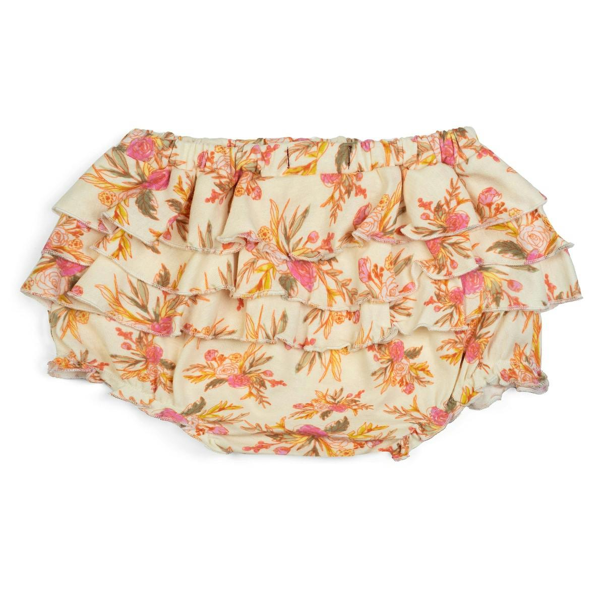 Vintage Floral Organic Cotton Ruffle Bloomer