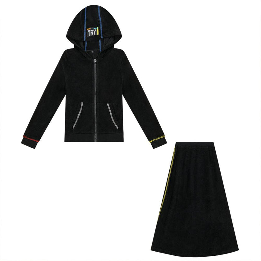 Multi Color Stitched Terry 2Pc Set