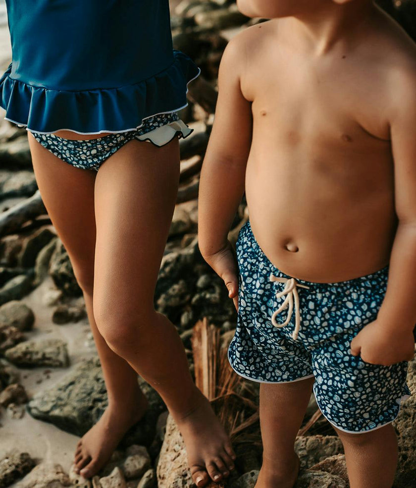 Nora Swim Pants Night Blue Shell Print