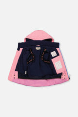 Two Piece Play Snowsuit Pink And Purple Colorblock With Watercolor Floral Print Pants