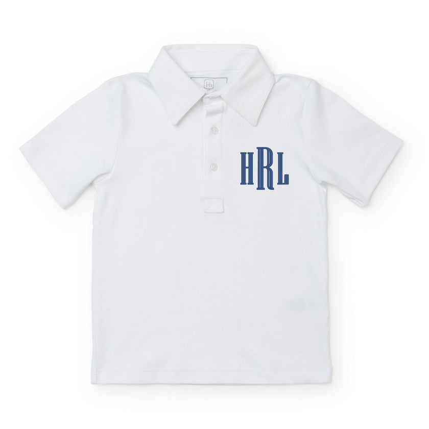 Griffin Boys' Pima Cotton Polo Golf Shirt White