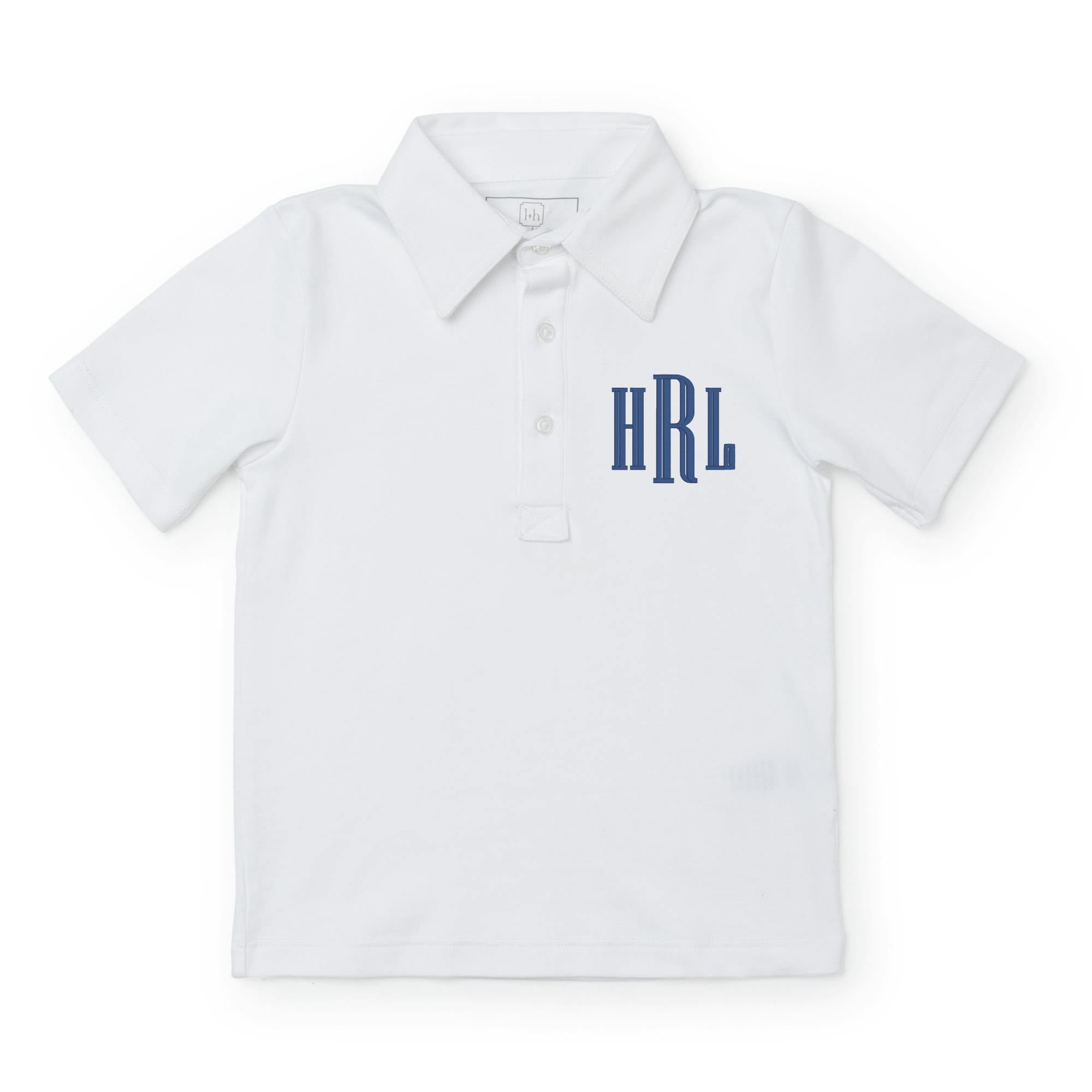 Griffin Boys' Pima Cotton Polo Golf Shirt White