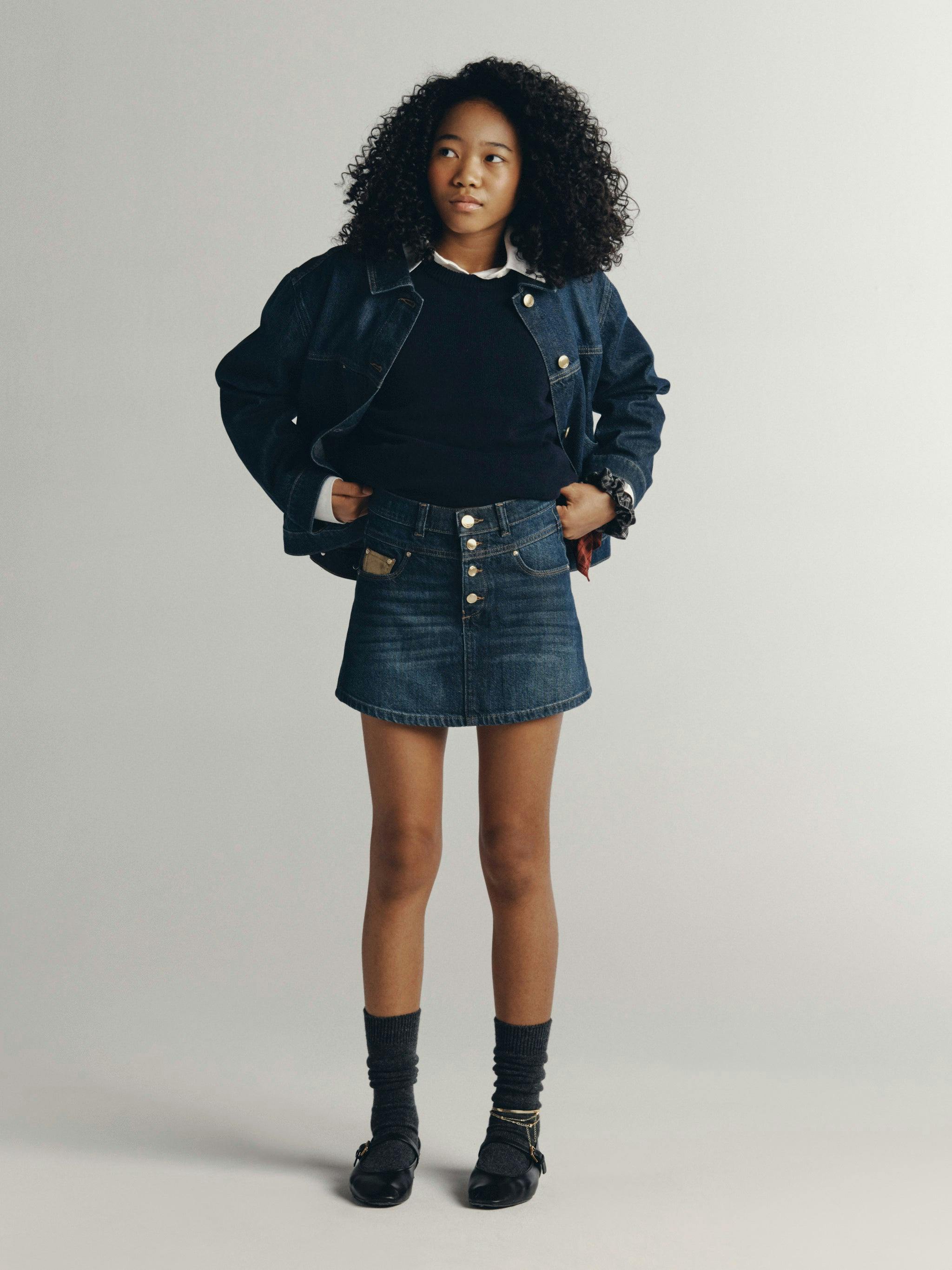 Jordyn Denim Trucker Jacket | Deep Water