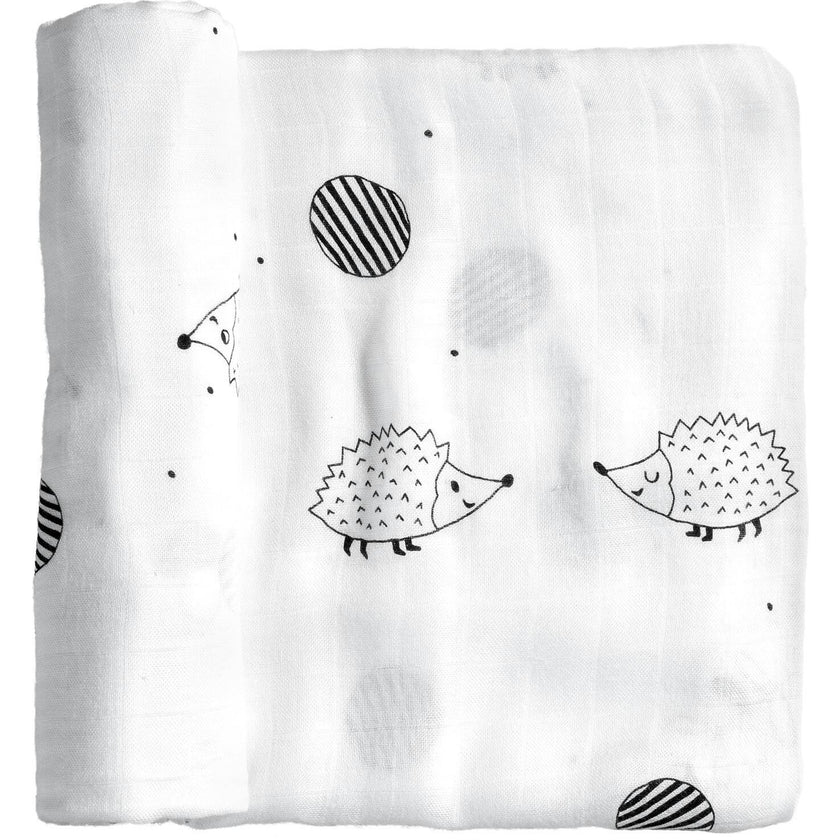Hedgehogs and Mushrooms Bamboo Swaddle