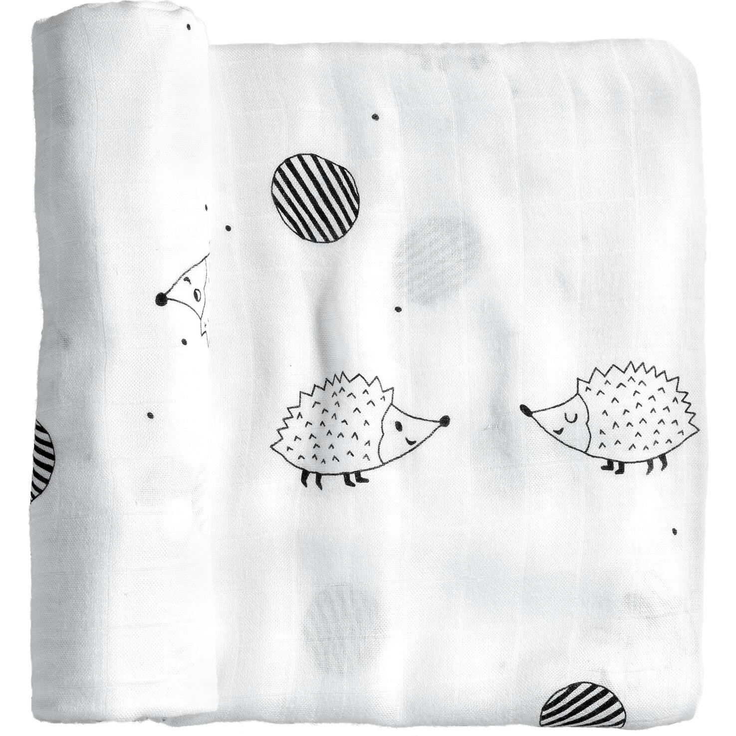 Hedgehogs and Mushrooms Bamboo Swaddle