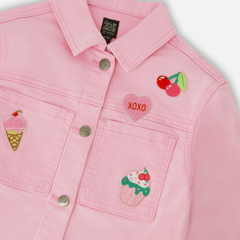 Denim Jacket With Embroidered Patches