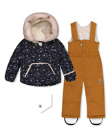 Baby Two Piece Snowsuit Blue Printed Teddy Bears