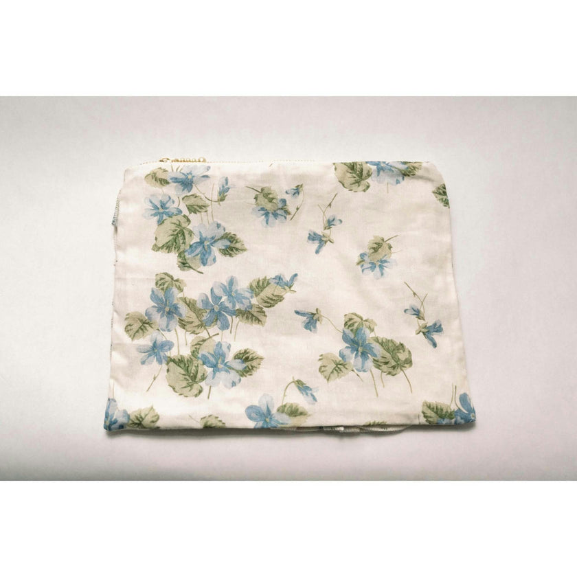 Cornflower Lane Timeless Floral Ruffle Zipper Pouch