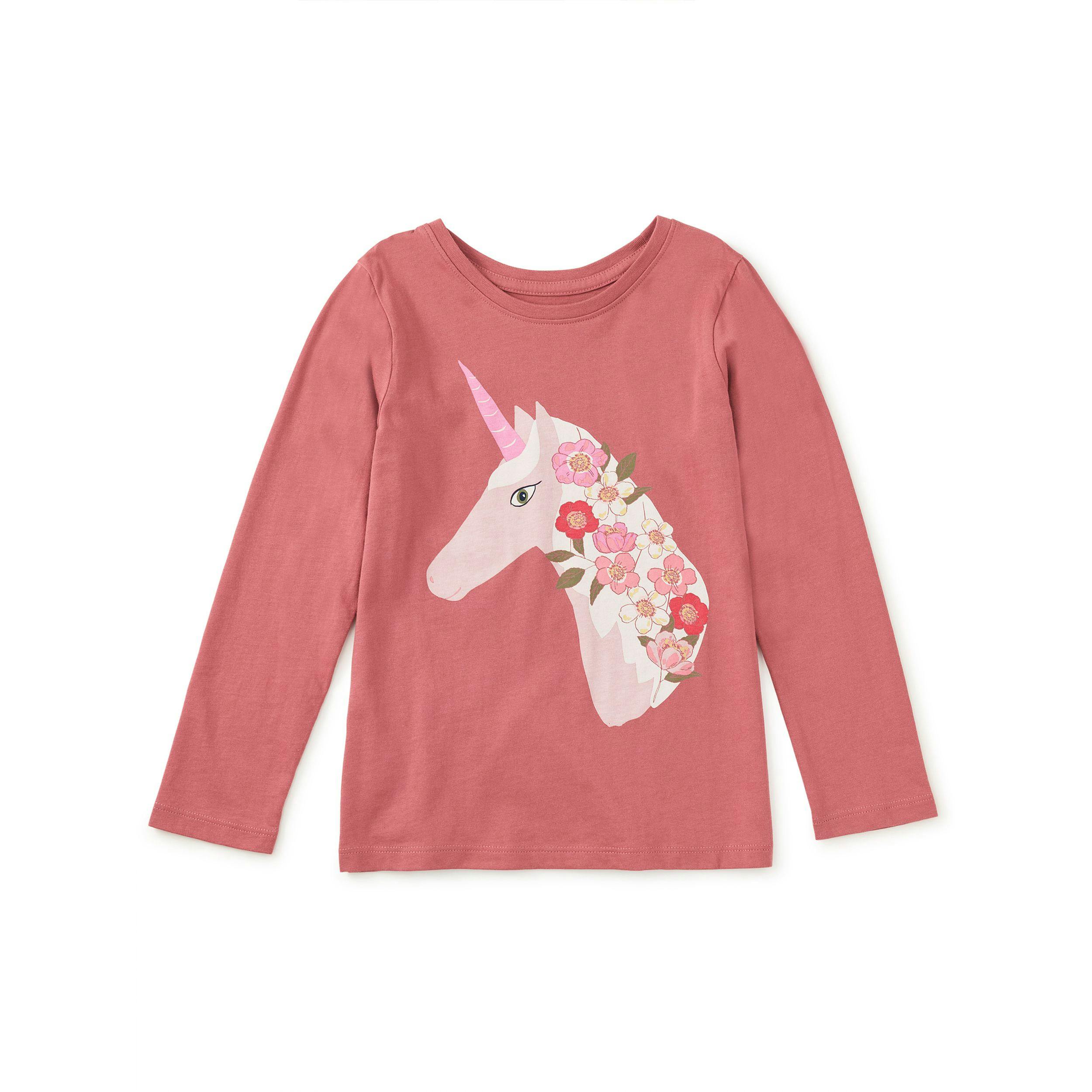 Floral Unicorn Graphic Tee, Orchid Mauve