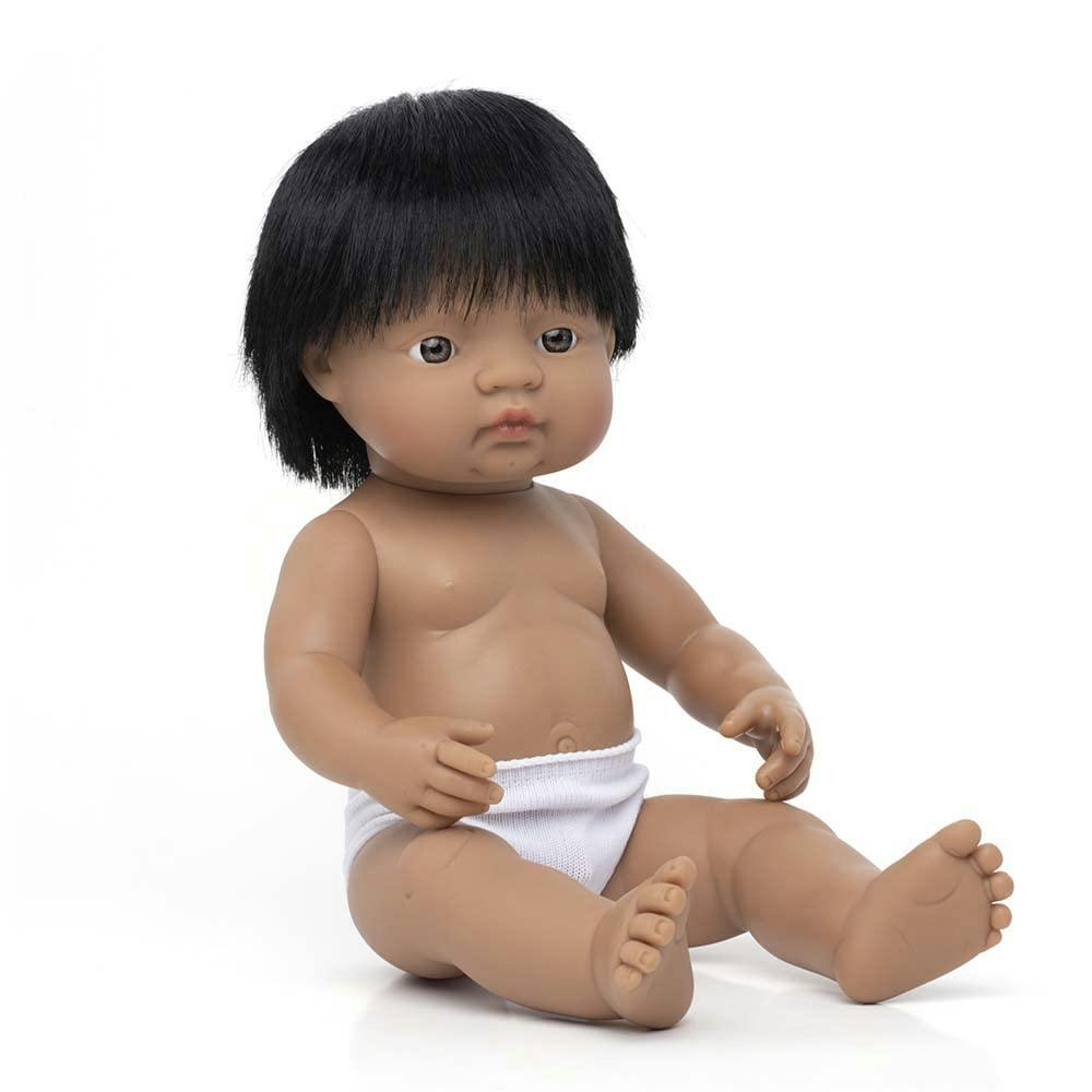 Hispanic Boy Baby Doll with Black Hair - 15