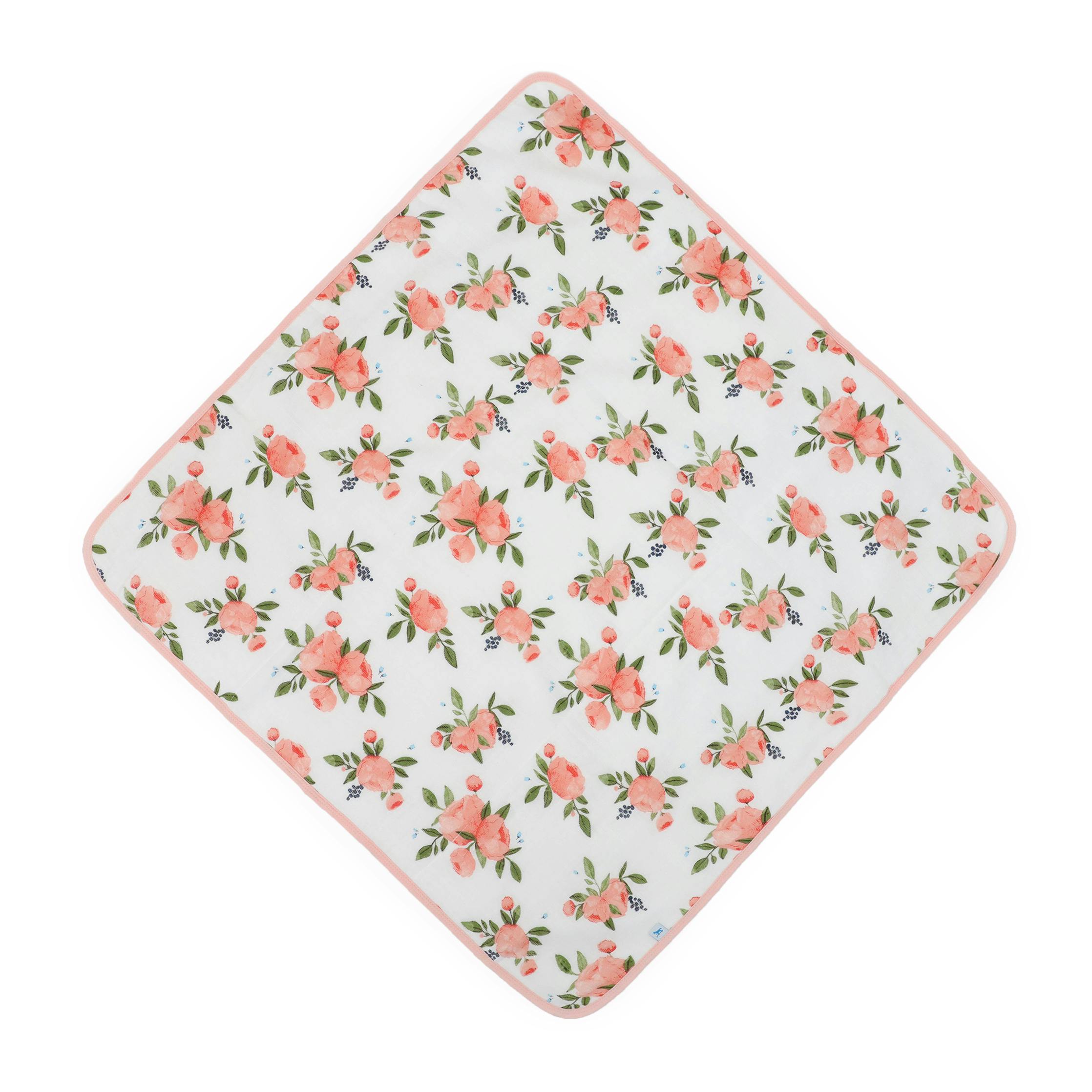 Infant Hooded Towel - Watercolor Roses