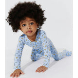 Milk and Cookies Blue Bamboo Convertible Footie
