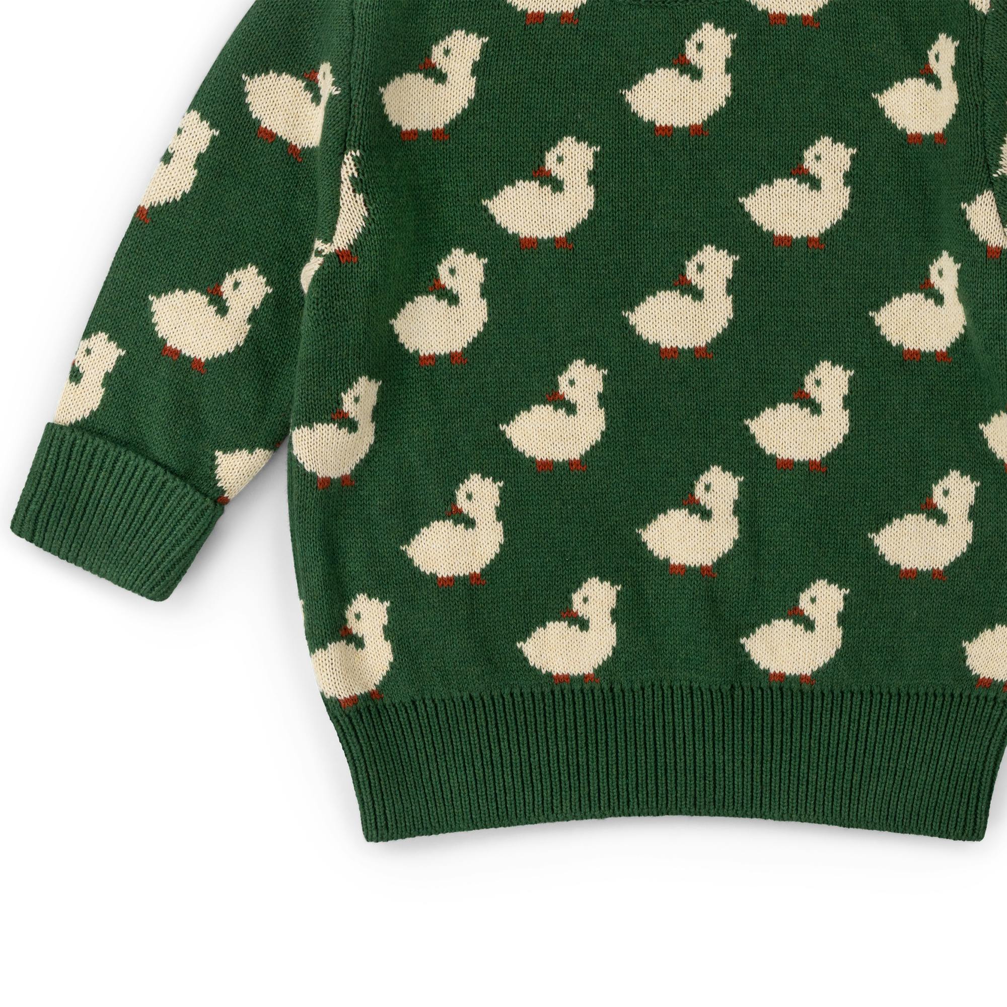 Olive Ducks Snuggly Knitted Jumper, Green